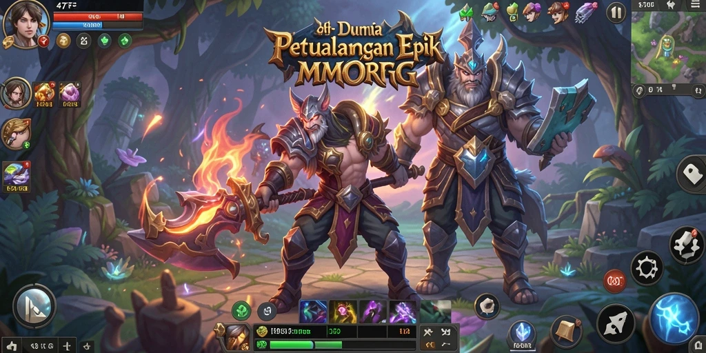Tampilan menggugah dari gameplay <strong>47F</strong> yang penuh aksi MMORPG.