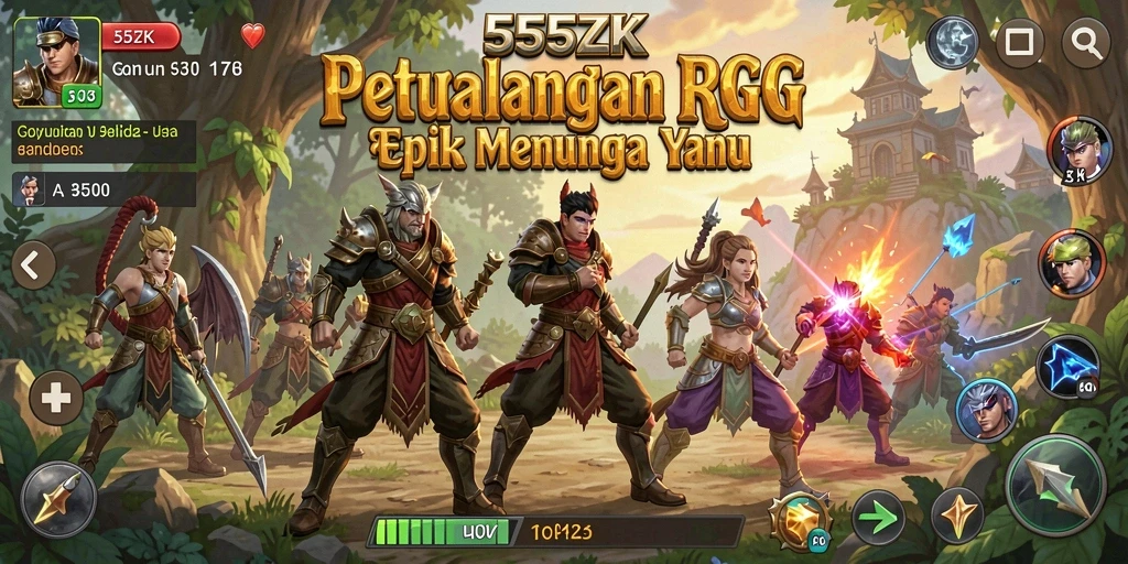 Tampilan tangkapan layar 555ZK yang menampilkan aksi baku tembak yang mendebarkan di dunia fantasi.