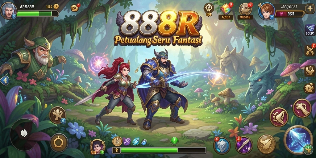 Tangkapan layar menarik dari gameplay 888R saat menjelajahi dunia fantasi.
