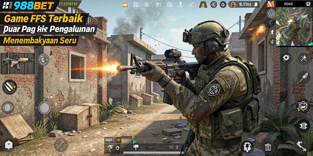 Gameplay seru 988BET dengan aksi menembak yang intens.