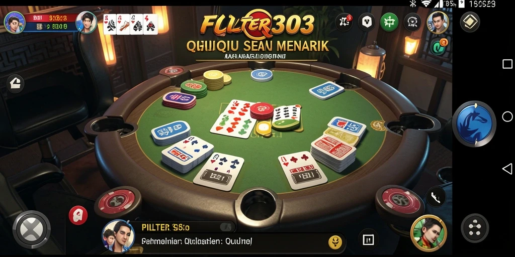 Screenshot menunjukkan gameplay seru FILTER303 dalam permainan QiuQiu.