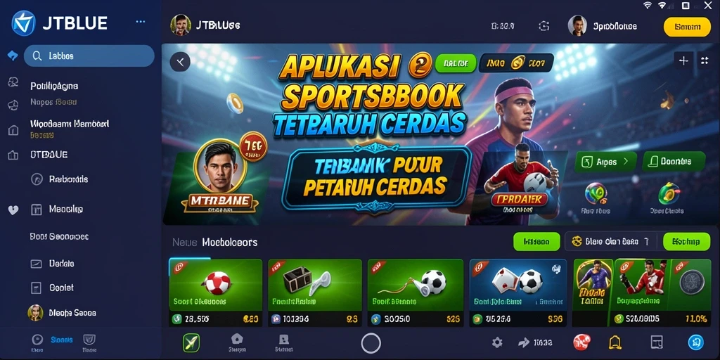 Tampilan menarik dan interaksi yang seru dalam JTBLUE Sportsbook.
