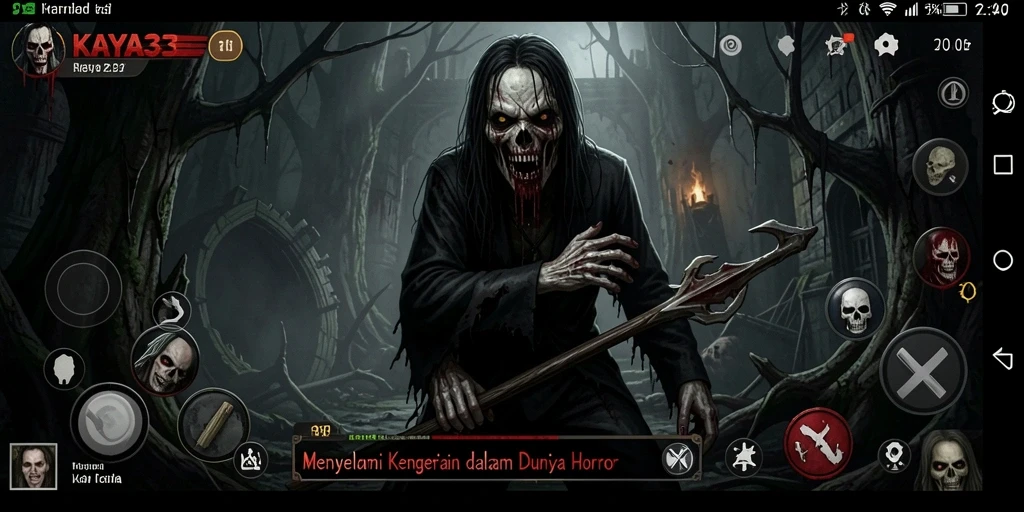 Screenshot KAYA33 menampilkan momen gameplay yang mencekam dan menakutkan.