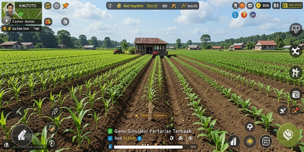 Screenshot KIKOTOTO menampilkan pemain sedang merawat tanaman di ladang.