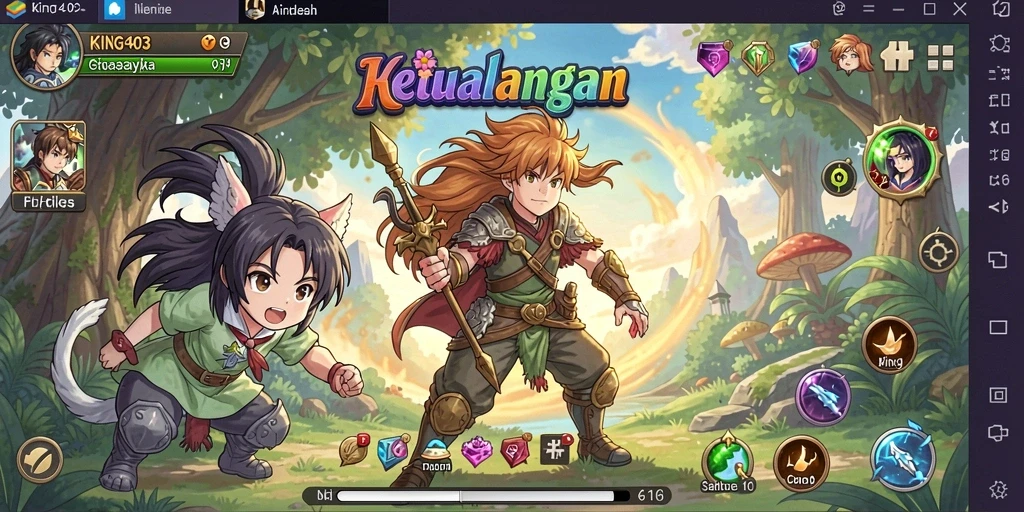 Tampilan gameplay KING403 yang penuh warna dan dinamis.