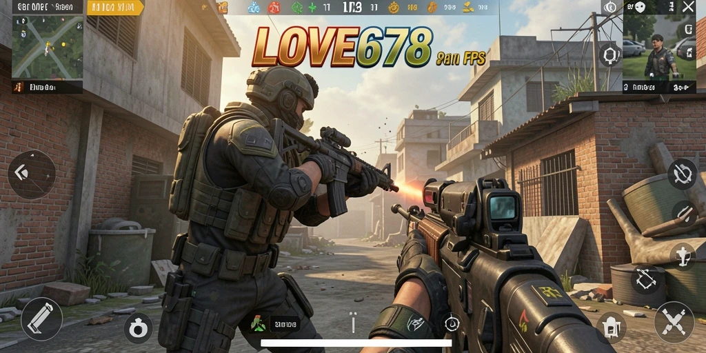 Gameplay mendebarkan dalam LOVE678 dengan aksi tembak-menembak yang intens.