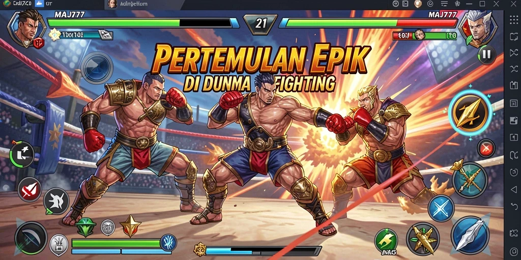 Tampilan gameplay intens di arena pertarungan MAJ777.