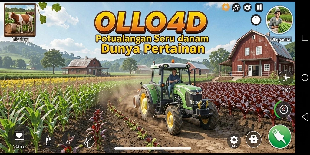 Gambaran gameplay pertanian yang menarik dan realistis dalam OLLO4D.