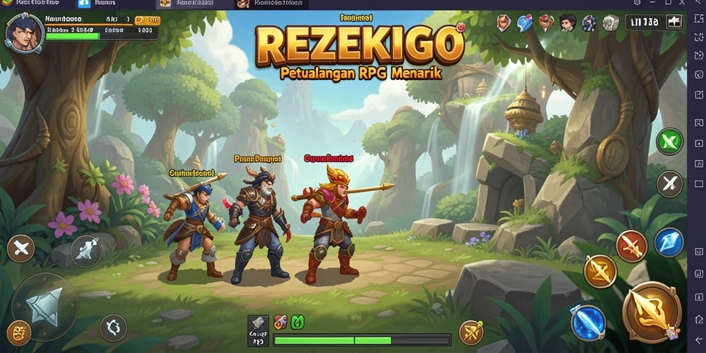 Tangkapan layar gameplay <strong>REZEKIGO</strong> menunjukkan suasana pertarungan yang mendebarkan.