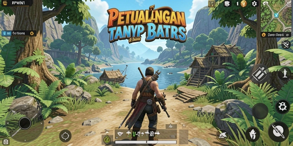Tampilan gameplay RPWIN1 menunjukkan dunia terbuka yang luas dan penuh petualangan.