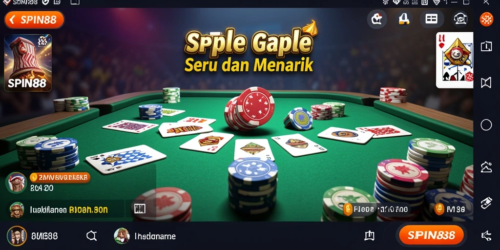 Screenshot gameplay SPIN88 yang menampilkan keseruan bermain Gaple.