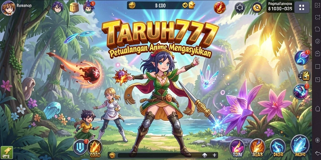 Screenshot TARUH777 menampilkan aksi karakter Anime dalam pertarungan yang epic.